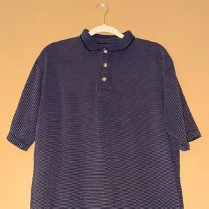 Jamaican Jaxx Black & Gray Striped Short Sleeve Polo/Golf Shirt -Size Large
